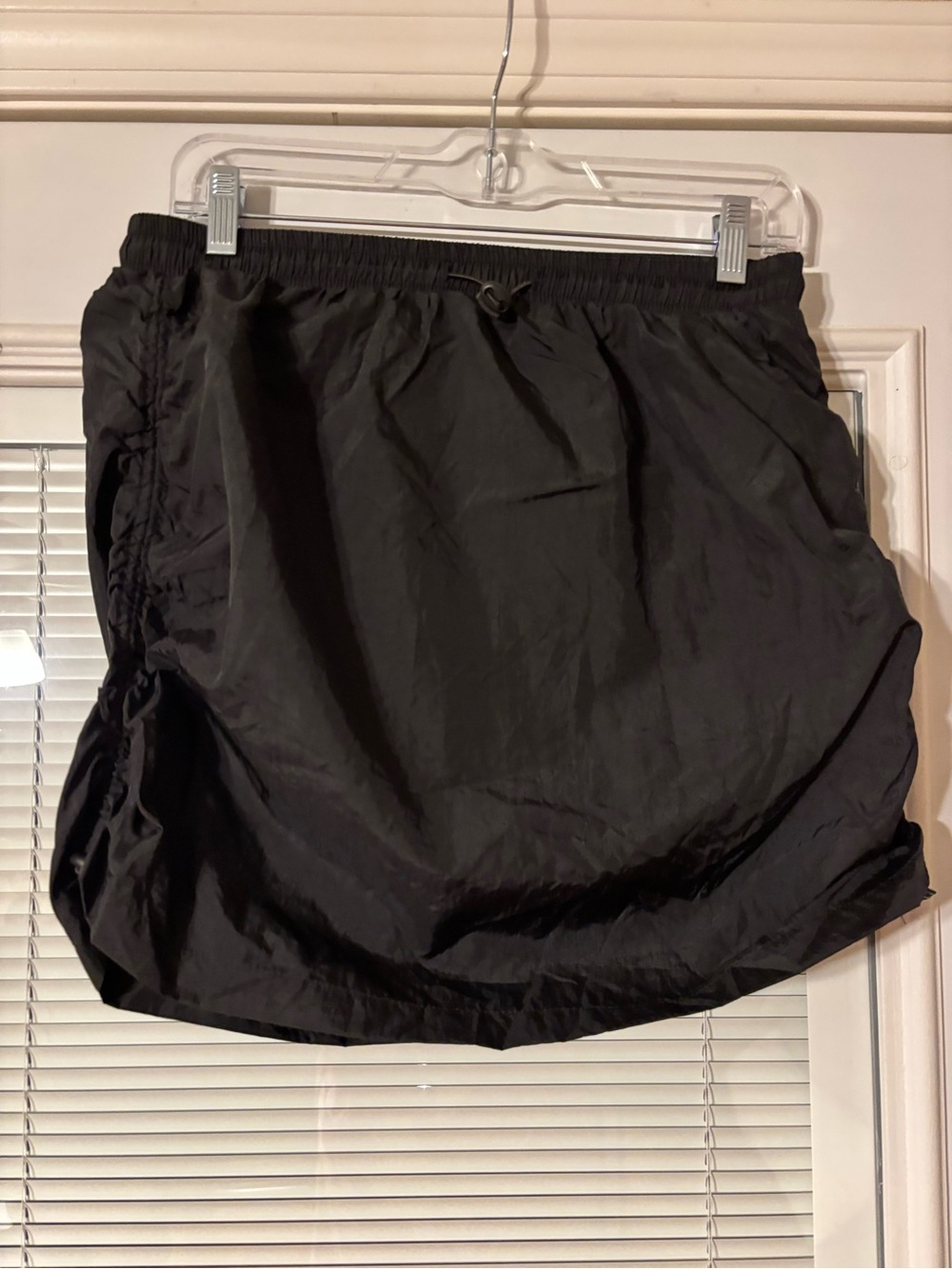 SHEIN Black Elastic Waist Nylon Skirt